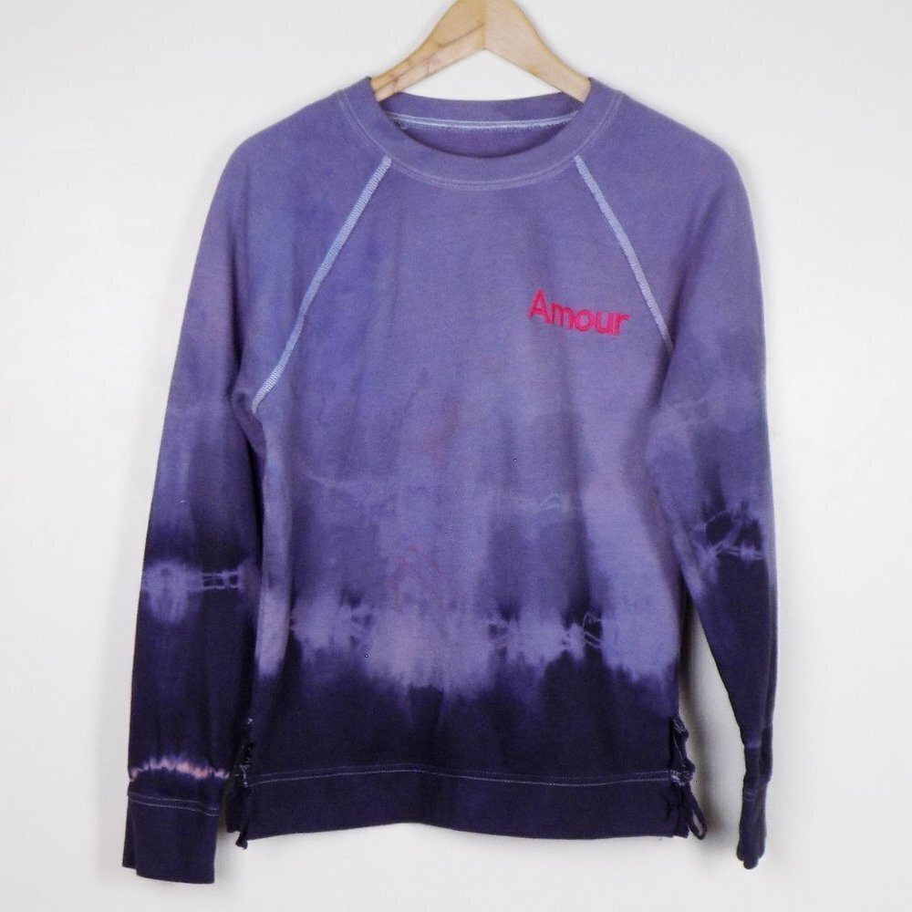dip dye pullover sweatshirt amour french love